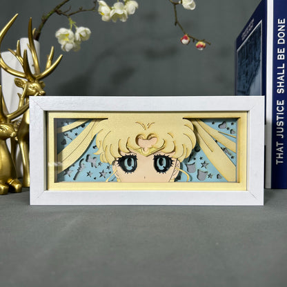 Usagi Tsukino cut paper lamp in daylight (lamp turned off)