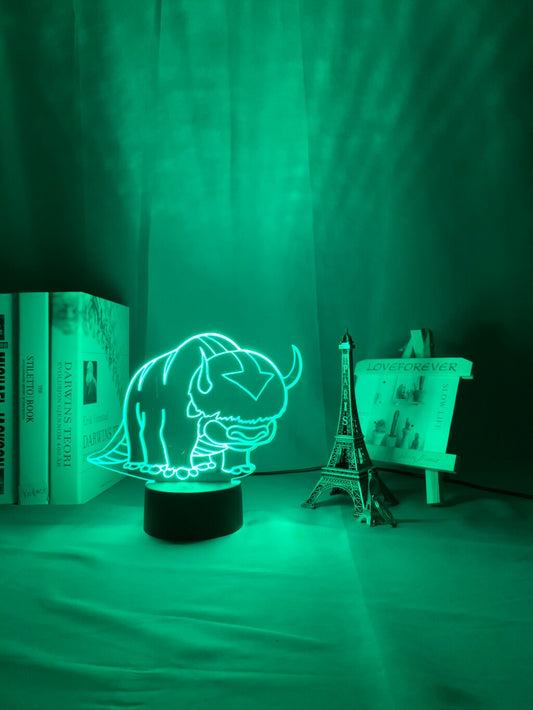 Acrylic Appa lamp on green light setting