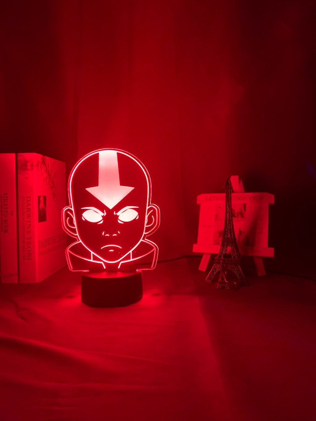 Acrylic Aang lamp on red light setting