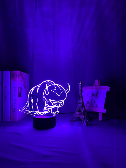 Acrylic Appa lamp on purple light setting