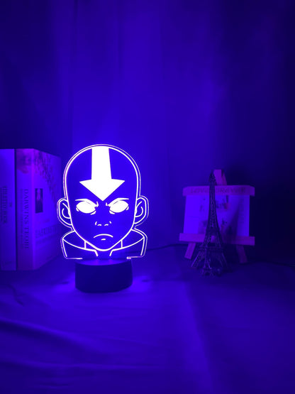 Acrylic Aang lamp on violet light setting