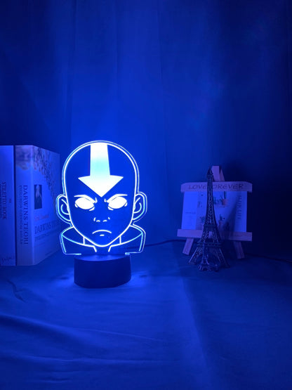 Acrylic Aang lamp on blue light setting