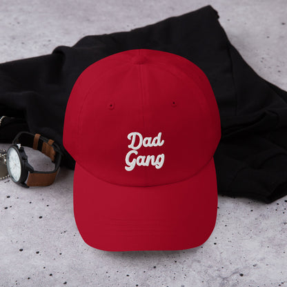 Red embroidered Dad Gang hat