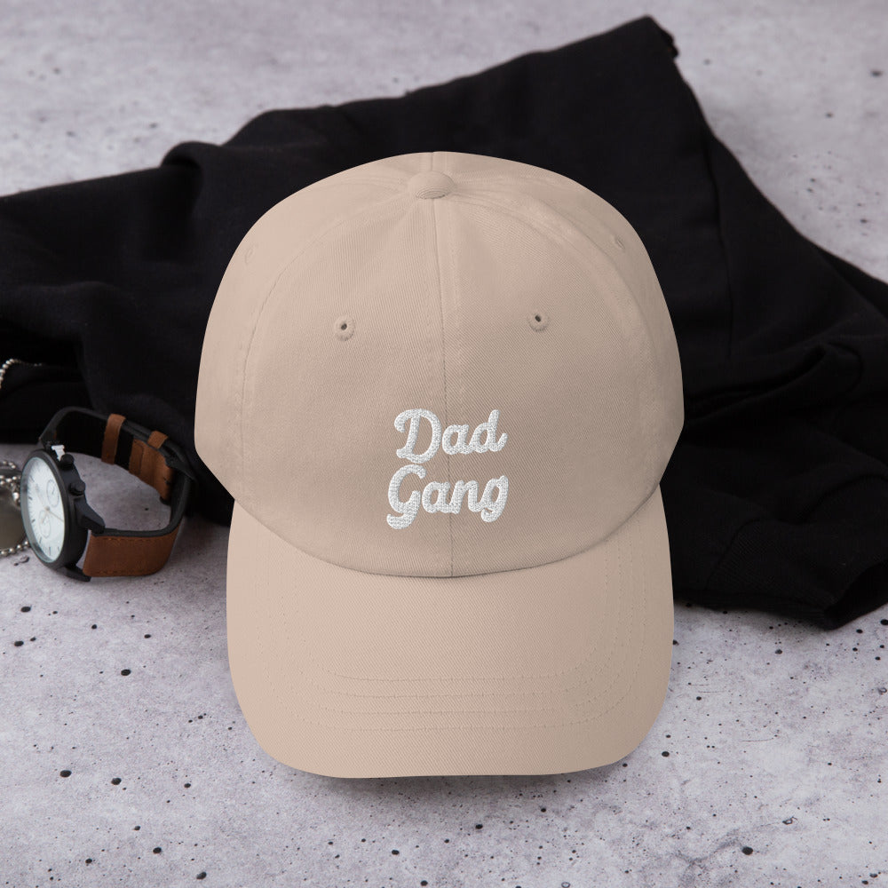 Stone-colored embroidered Dad Gang hat