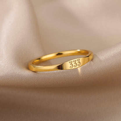 Angel Number Signet Ring - Gold Plated