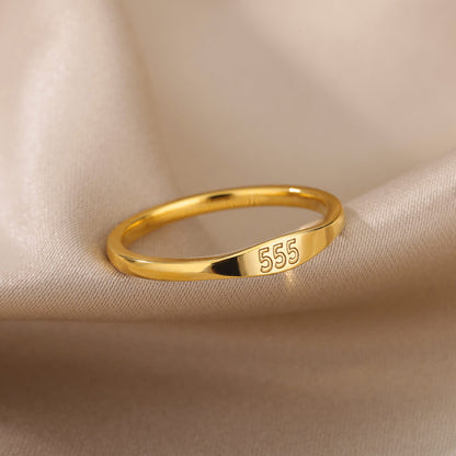 Angel Number Signet Ring - Gold Plated