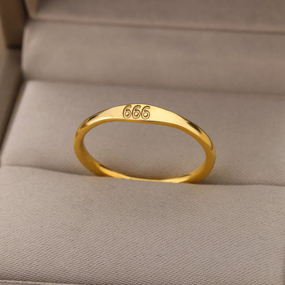 Angel Number Signet Ring - Gold Plated