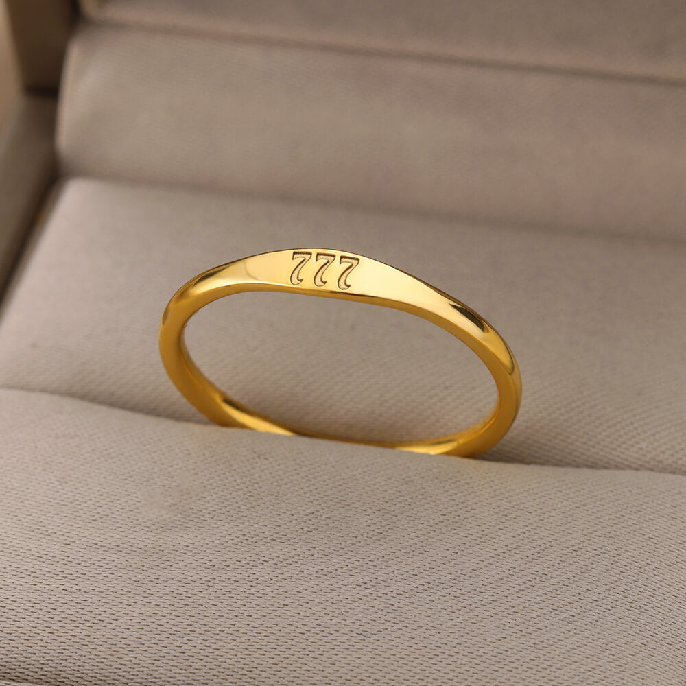 Angel Number Signet Ring - Gold Plated