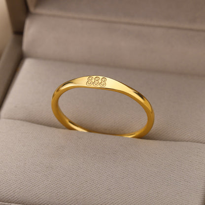 Angel Number Signet Ring - Gold Plated