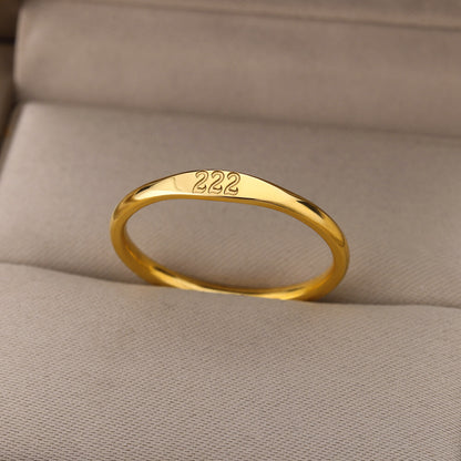 Angel Number Signet Ring - Gold Plated