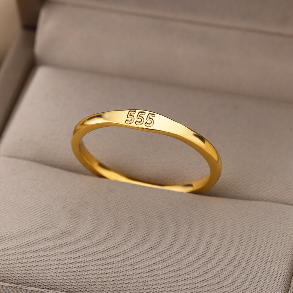 Angel Number Signet Ring - Gold Plated